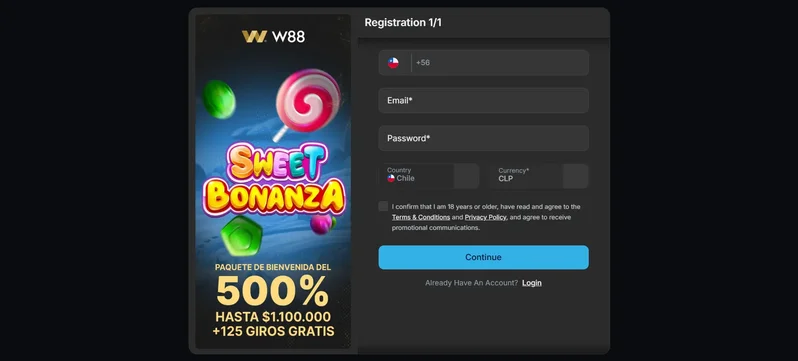 W88 registration