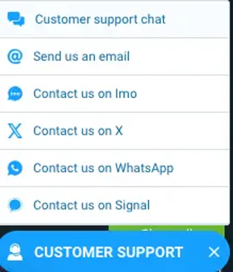 1xBet customer support