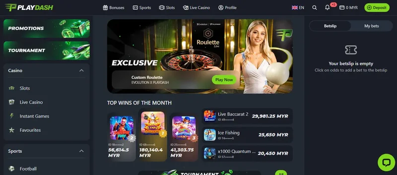 Playdash homepage